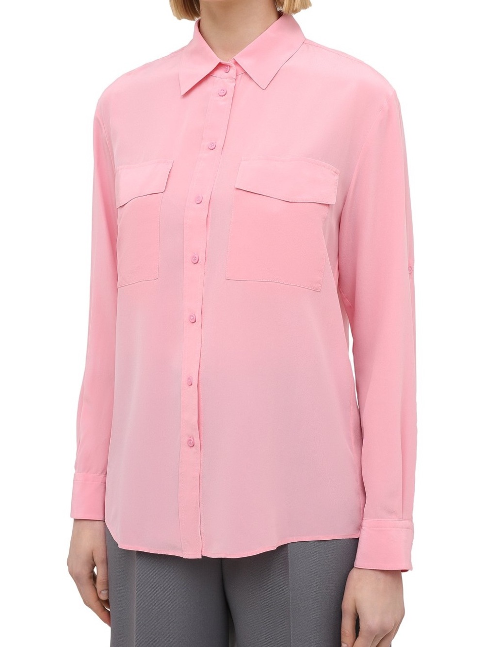BOSS Sand-washed Silk Utility Blouse